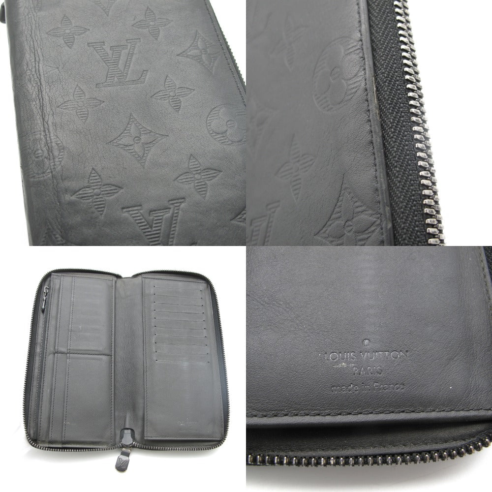 LOUIS VUITTON ルイ・ヴィトン ジッピーウォレット ヴェルティカル モノグラム シャドウ M62902 ラウンドファスナー 長財布 レザー ブラック メンズ