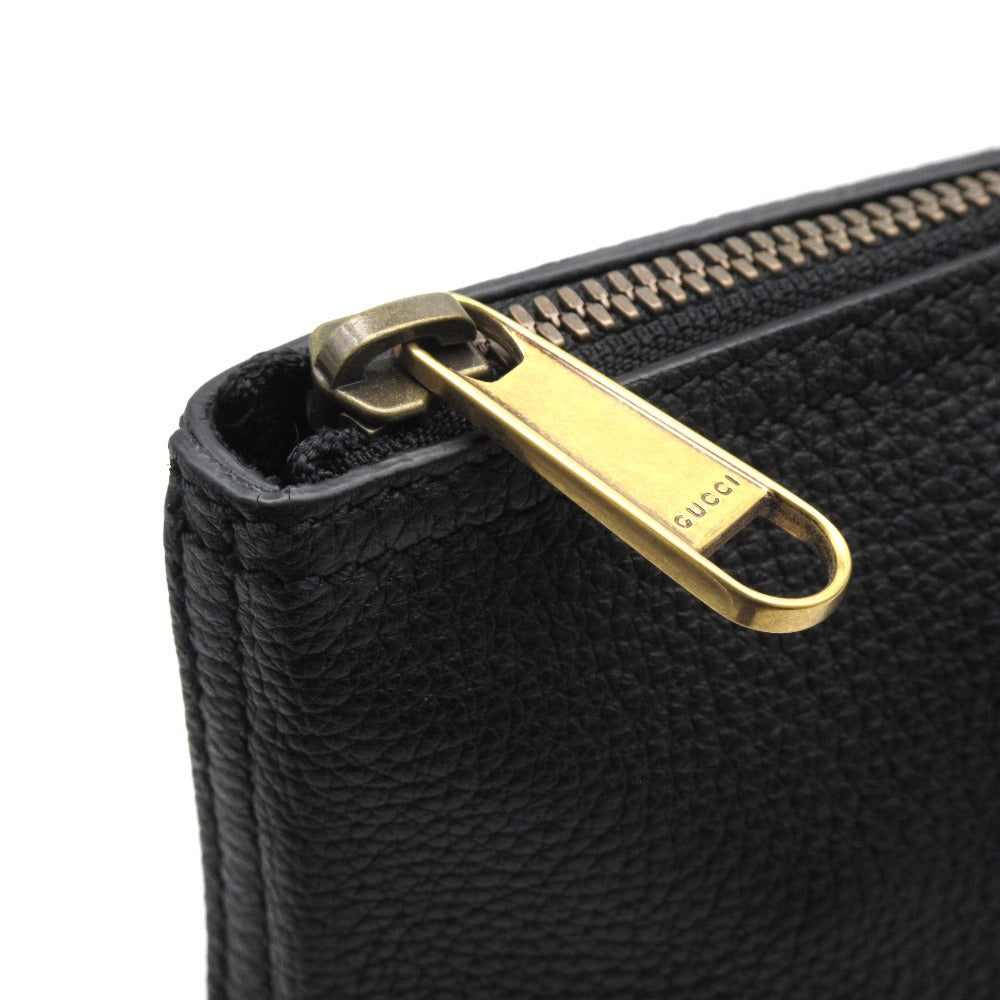 GUCCI グッチ ポートフォリオ クラッチバッグ 500984 ポーチ ケース セカンドバッグ ロゴプリント GG シェリーライン レザー ブラック