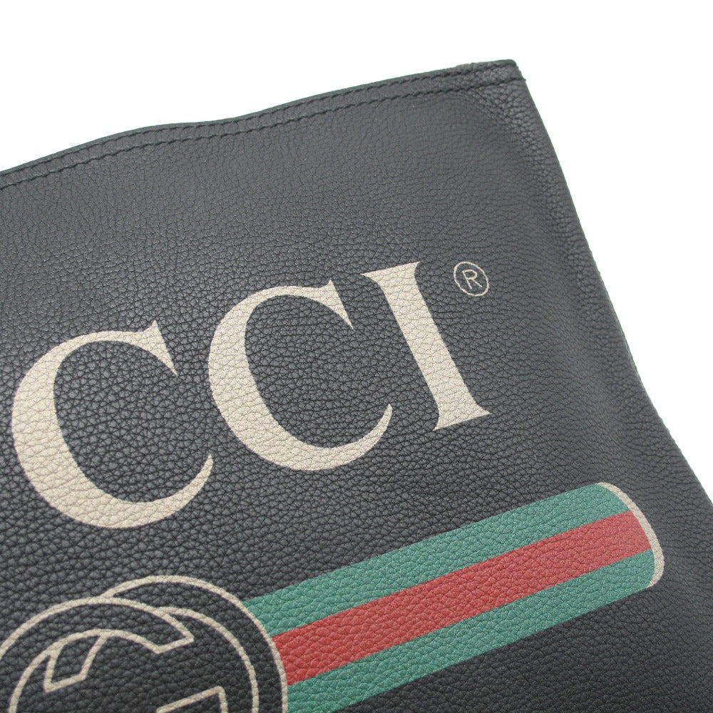 GUCCI グッチ ポートフォリオ クラッチバッグ 500984 ポーチ ケース セカンドバッグ ロゴプリント GG シェリーライン レザー ブラック