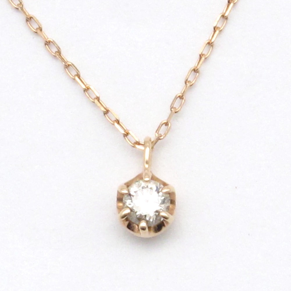 K10 1P ダイヤモンド 0.1ct 0.6g ネックレス ペンダント 一粒 ピンクゴールド ジュエリー アクセサリー