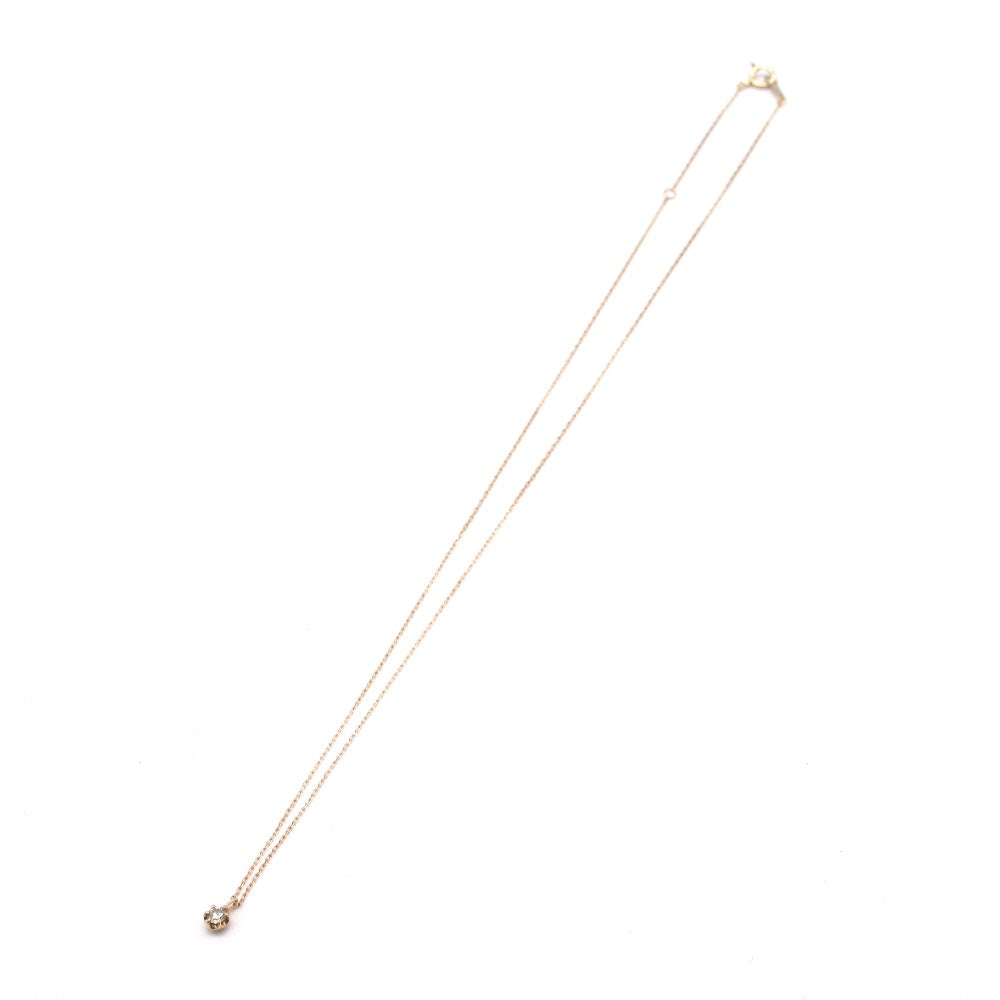 K10 1P ダイヤモンド 0.1ct 0.6g ネックレス ペンダント 一粒 ピンクゴールド ジュエリー アクセサリー