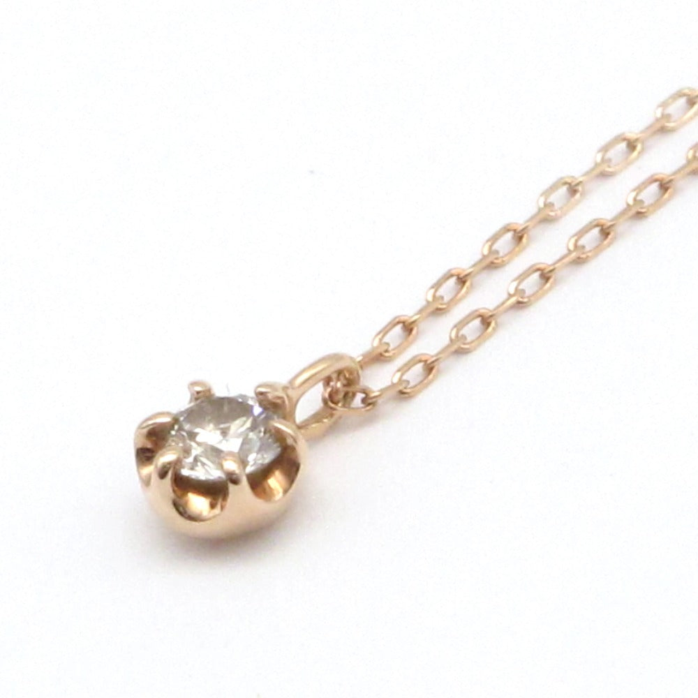 K10 1P ダイヤモンド 0.1ct 0.6g ネックレス ペンダント 一粒 ピンクゴールド ジュエリー アクセサリー