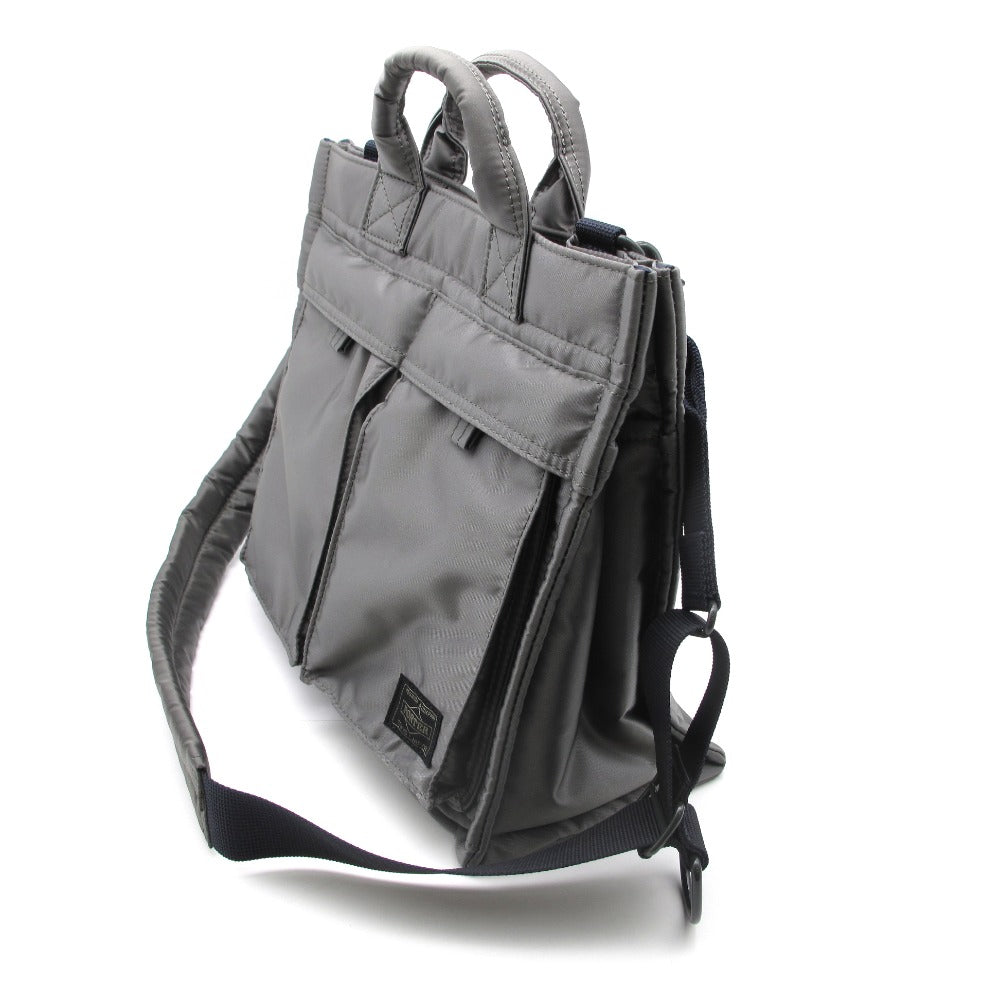 PORTER ポーター PX TANKER タンカー 2WAY バーティカル トートバッグ ショルダーバッグ S 376-26813 シルバーグレー ナイロン 吉田カバン 美品