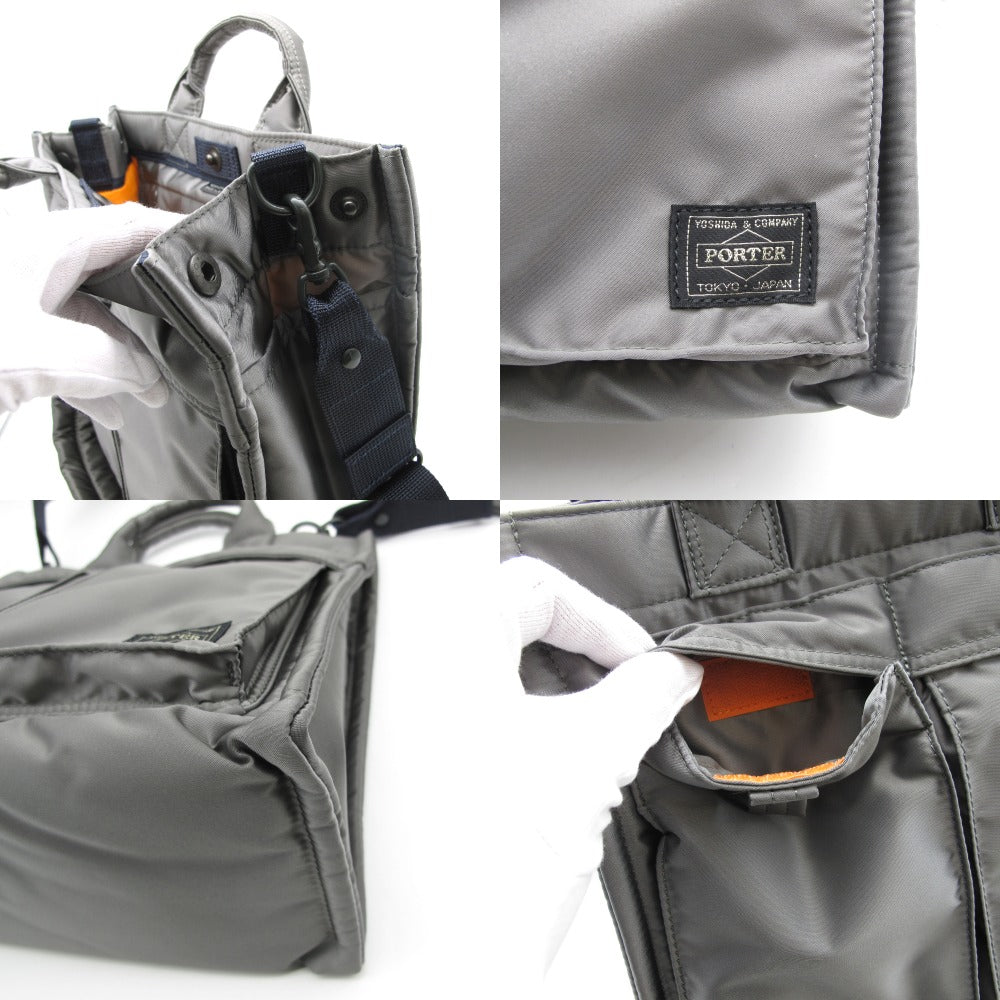 PORTER ポーター PX TANKER タンカー 2WAY バーティカル トートバッグ ショルダーバッグ S 376-26813 シルバーグレー ナイロン 吉田カバン 美品