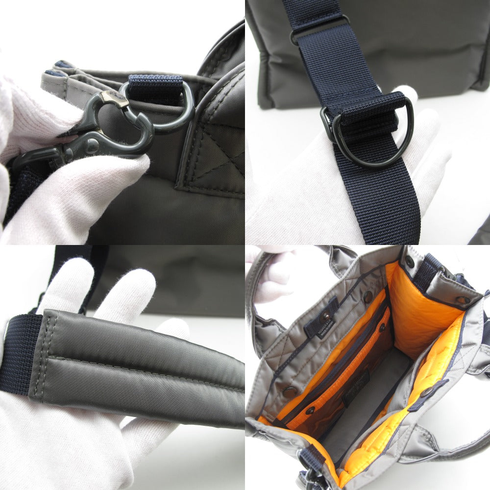 PORTER ポーター PX TANKER タンカー 2WAY バーティカル トートバッグ ショルダーバッグ S 376-26813 シルバーグレー ナイロン 吉田カバン 美品