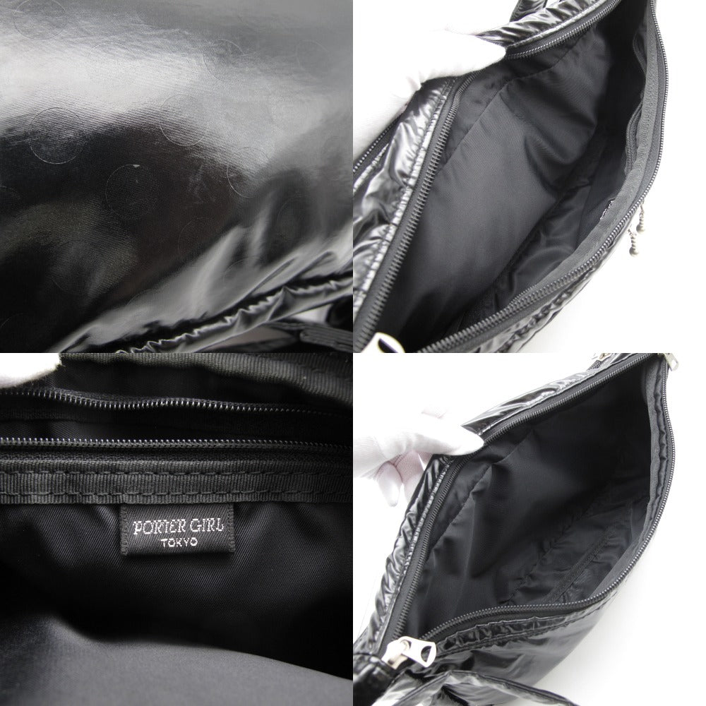 PORTER GIRL BONBON ポーターガール ボンボン ショルダーバッグ 斜め掛け クロスボディ ドット柄 ナイロン ブラック 吉田カバン レディース