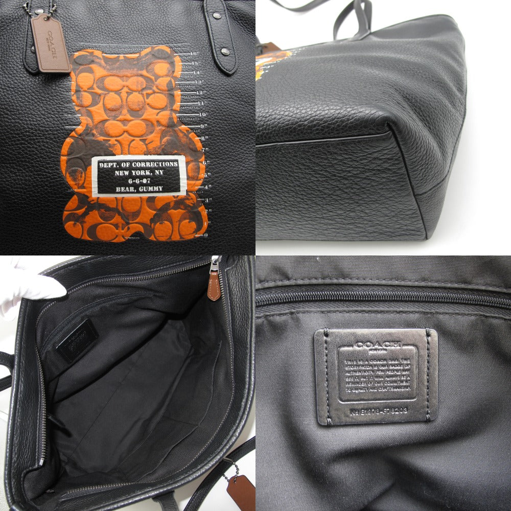 COACH コーチ VandalGummy ヴァンダルガミー コラボ トートバッグ ショルダーバッグ F78203 BEAR ベア クマ グミ レザー ブラック オレンジ