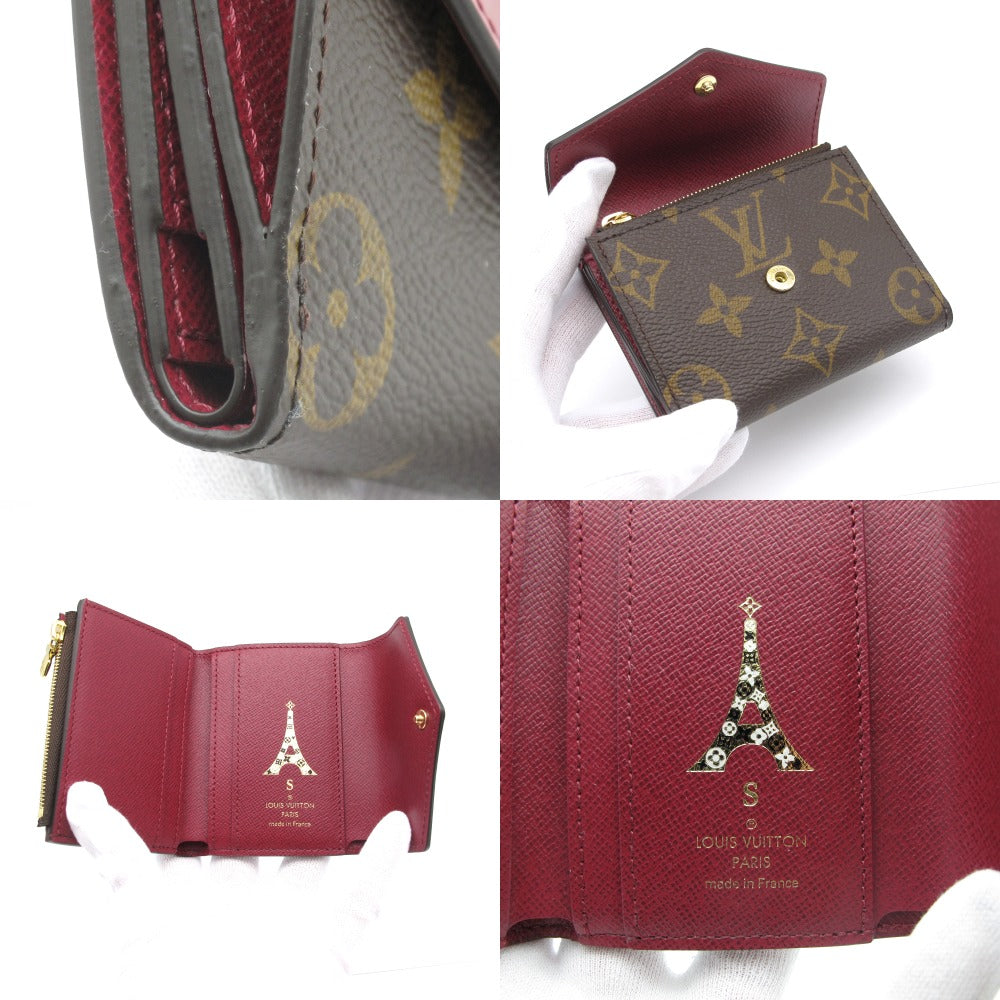 LOUIS VUITTON ルイ・ヴィトン ポルトフォイユ ゾエ モノグラム フューシャ M62932 三つ折り財布 コンパクト ウォレット エッフェル塔スタンプ イニシャル レディース