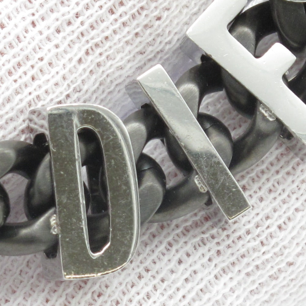DIESEL ディーゼル ツートン ロゴ チェーン ネックレス DX148700DJW ステンレス ブラック シルバー 箱有 アクセサリー メンズ