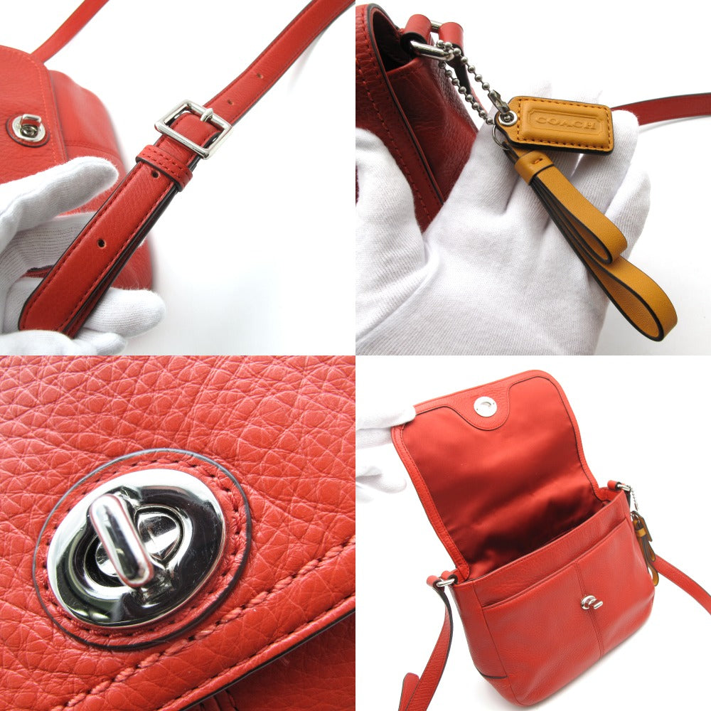 COACH コーチ ショルダーバッグ クロスボディ 斜め掛け ポシェット ターンロック レザー レッド F23663 レディース