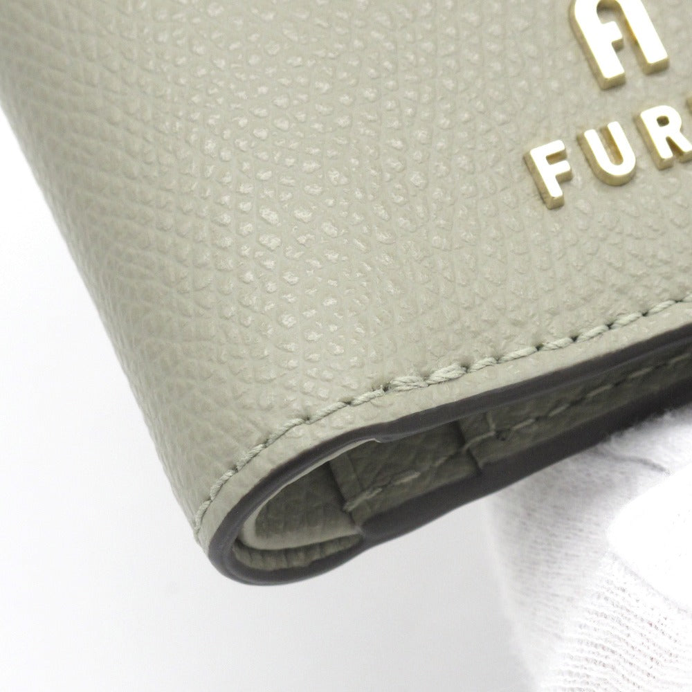 Furla フルラ Camelia カメリア 2つ折り財布 WP00308 コンパクト ミニ ウォレット レザー グレー レディース 美品