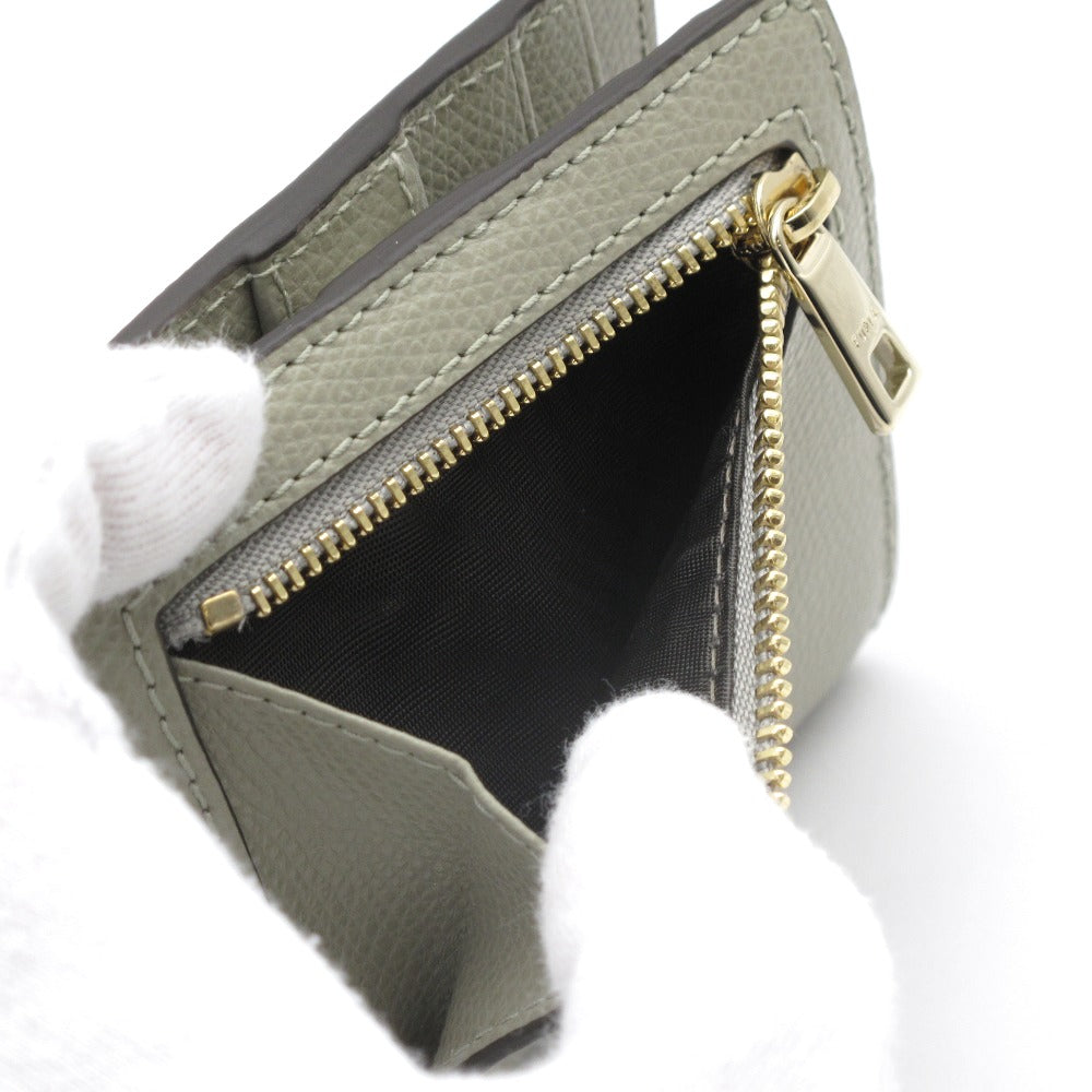 Furla フルラ Camelia カメリア 2つ折り財布 WP00308 コンパクト ミニ ウォレット レザー グレー レディース 美品