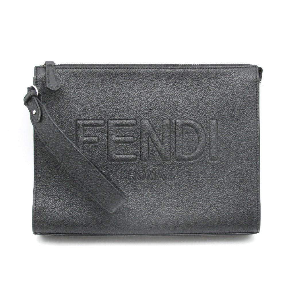 FENDI フェンディ ROMA クラッチバッグ セカンドバッグ ポーチ ストラップ付き 7VA491 ロゴ レザー ブラック メンズ |  セレブール福井やしろ店 – Celebourg セレブール公式サイト