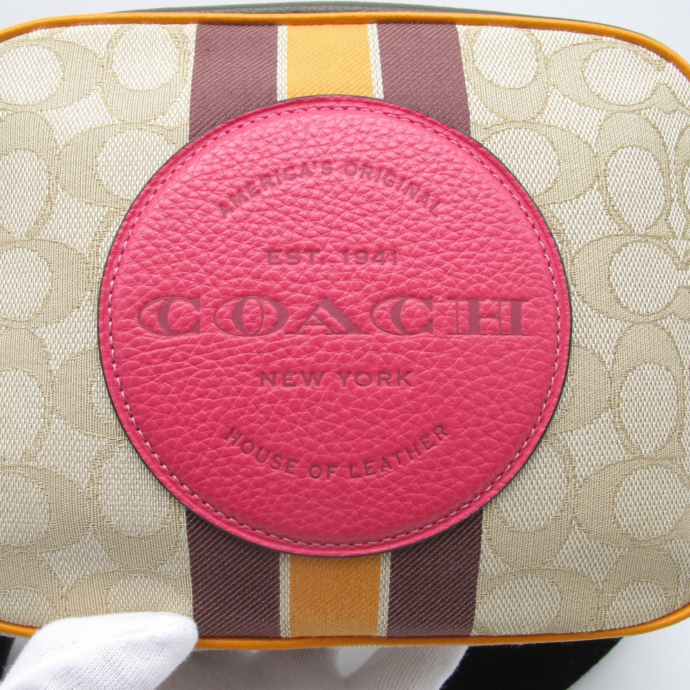 COACH コーチ デンプシー ショルダーバッグ クロスボディ 斜め掛け ポシェット 1912 キャンバス レザー ベージュ カーキ ピンク レディース