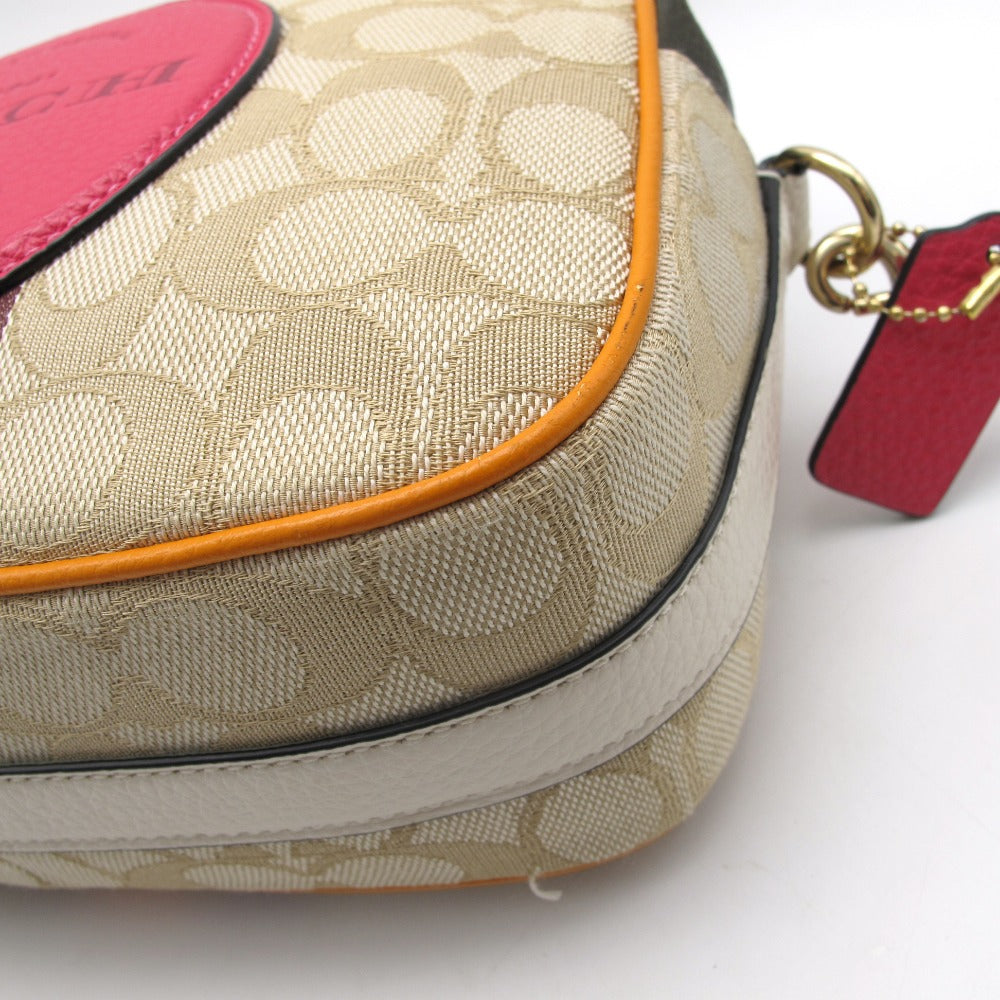 COACH コーチ デンプシー ショルダーバッグ クロスボディ 斜め掛け ポシェット 1912 キャンバス レザー ベージュ カーキ ピンク レディース