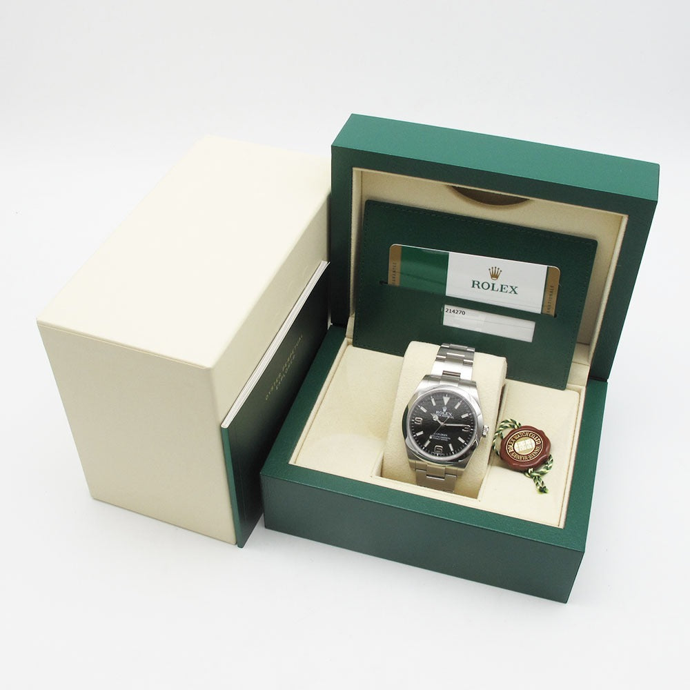 ROLEX ロレックス 腕時計 エクスプローラー1 Ref.214270 ランダム番 梨地バックル ブラックアウト 自動巻き EXPLORER