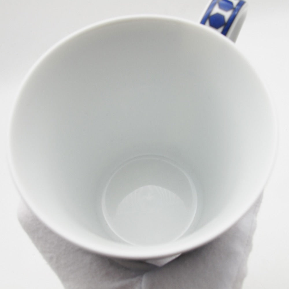 HERMES エルメス ブルーダイユール マグカップ 030238P1 シングル 240ml ホワイト ブルー 廃盤 カップ コップ 食器 磁器 箱付き 未使用品