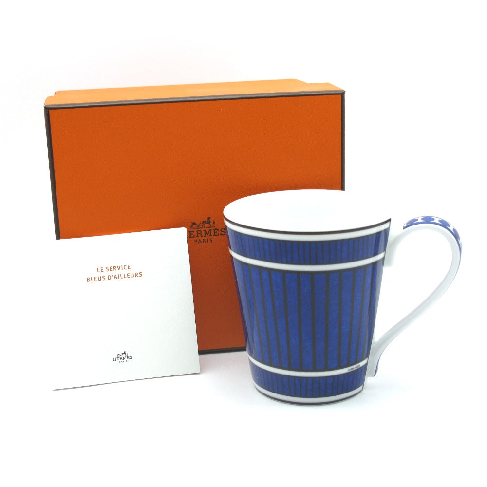 HERMES エルメス ブルーダイユール マグカップ 030238P1 シングル 240ml ホワイト ブルー 廃盤 カップ コップ 食器 磁器 箱付き 未使用品
