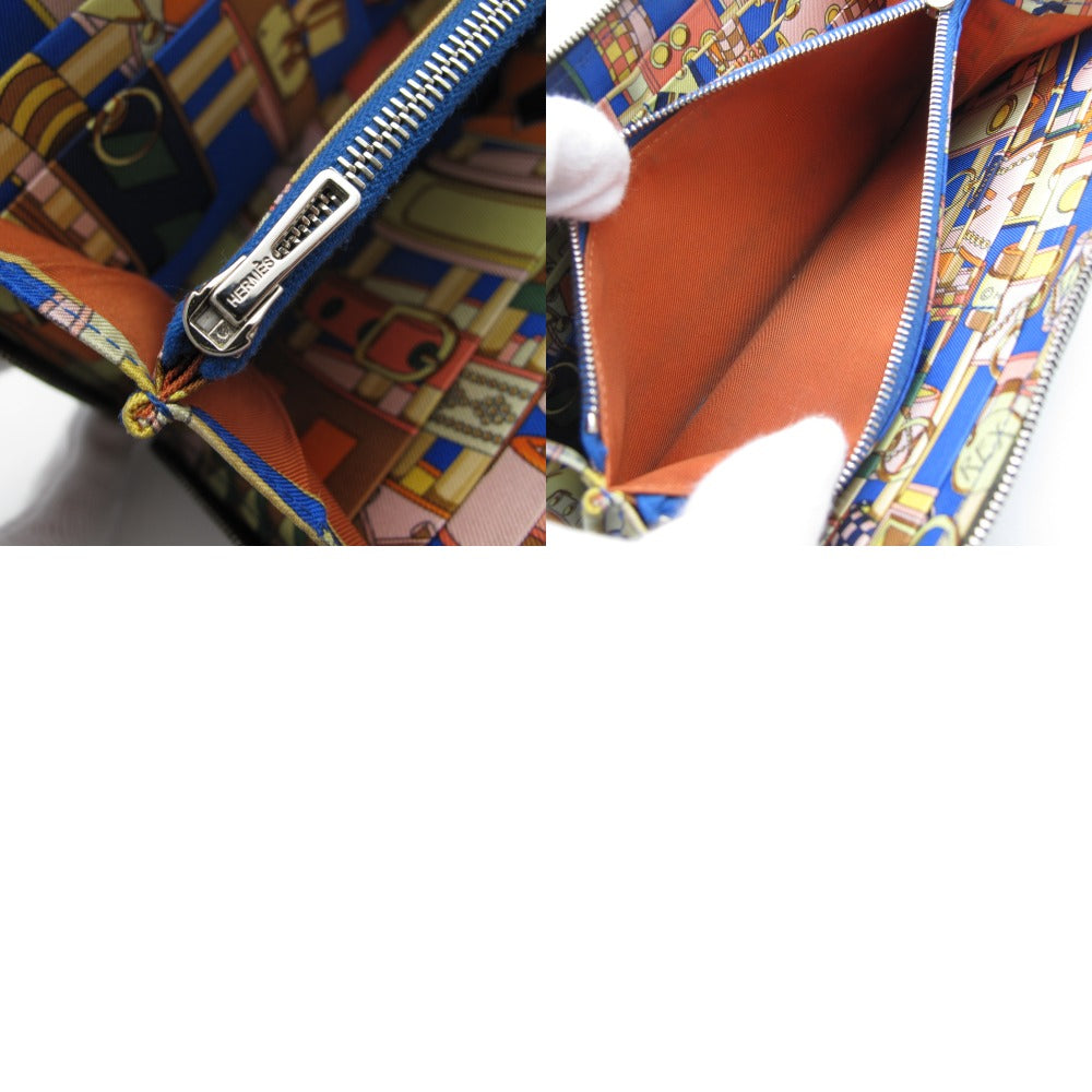 HERMES エルメス アザップロング シルクイン ラウンドファスナー 長財布 ウォレット ☐R刻印 ブラック レザー