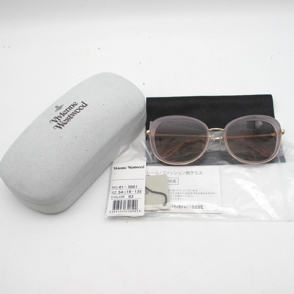Vivienne Westwood ヴィヴィアン・ウエストウッド サングラス メガネフレーム プラスチック クリアピンク 54-18-135 ケース付き アイウェア 41-5001 未使用品