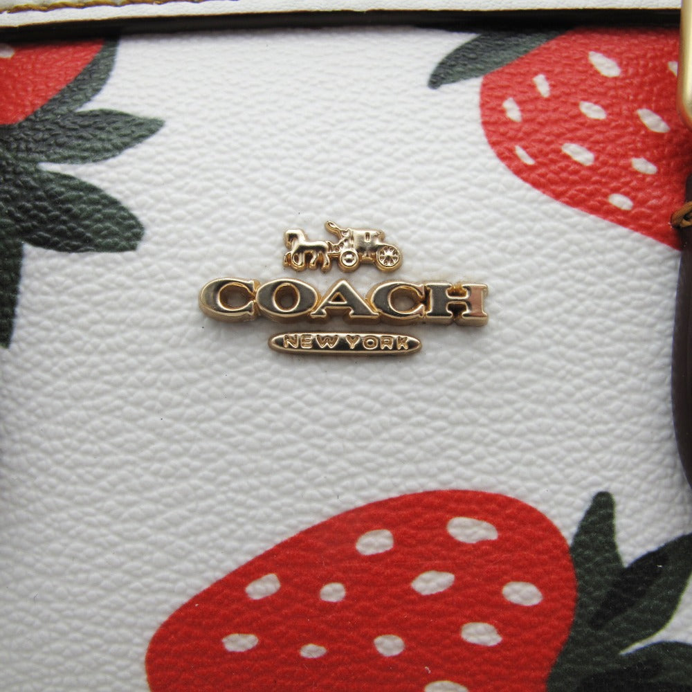 COACH コーチ ミニ アーロン クロスボディ ワイルドストロベリープリント 2WAY ショルダーバッグ ミニボストン 斜め掛け ポシェット CH161 イチゴ柄 チョークマルチ レディース