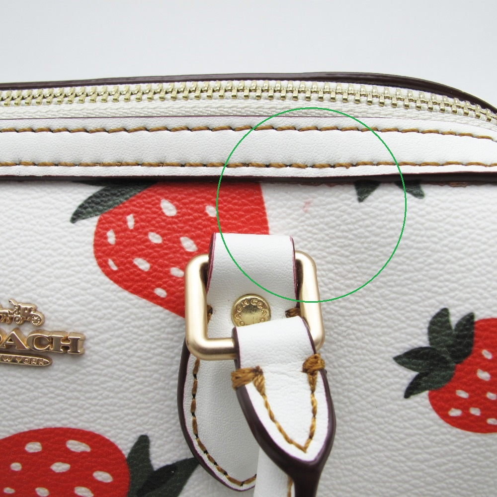 COACH コーチ ミニ アーロン クロスボディ ワイルドストロベリープリント 2WAY ショルダーバッグ ミニボストン 斜め掛け ポシェット CH161 イチゴ柄 チョークマルチ レディース
