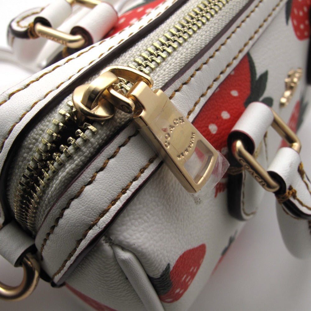 COACH コーチ ミニ アーロン クロスボディ ワイルドストロベリープリント 2WAY ショルダーバッグ ミニボストン 斜め掛け ポシェット CH161 イチゴ柄 チョークマルチ レディース
