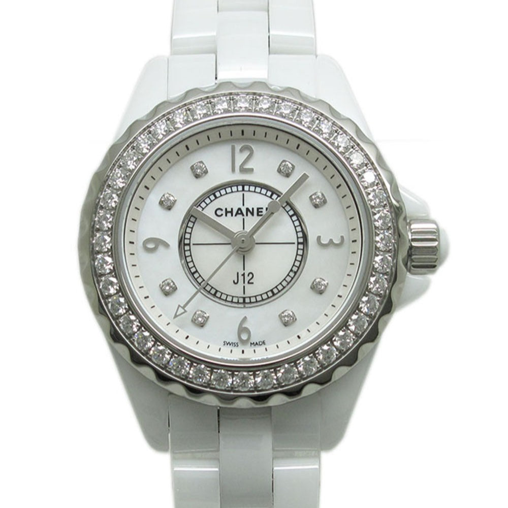 CHANEL シャネル 腕時計 J12 H2572 29mm ホワイトセラミック ダイヤベゼル クォーツ