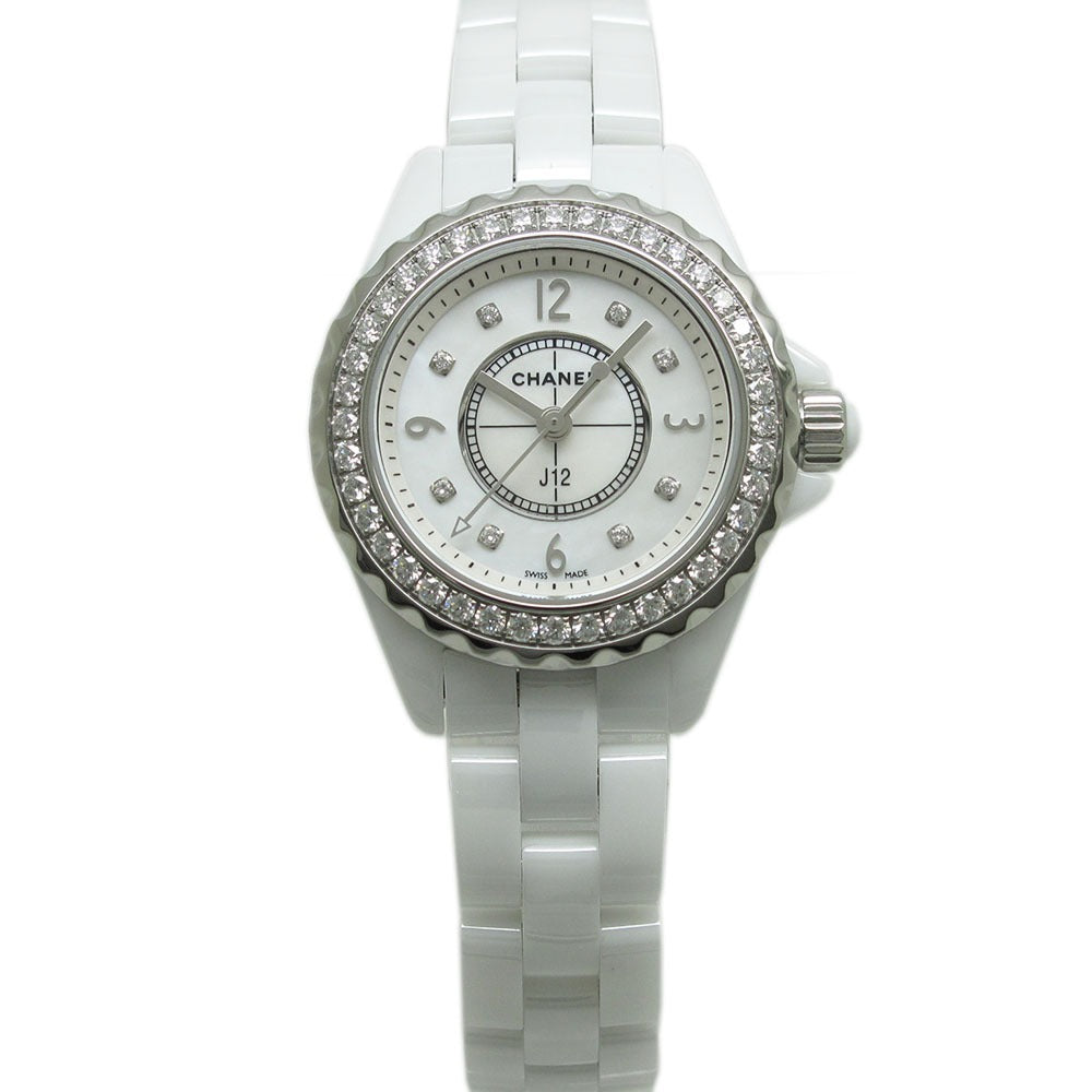 CHANEL シャネル 腕時計 J12 H2572 29mm ホワイトセラミック ダイヤベゼル クォーツ