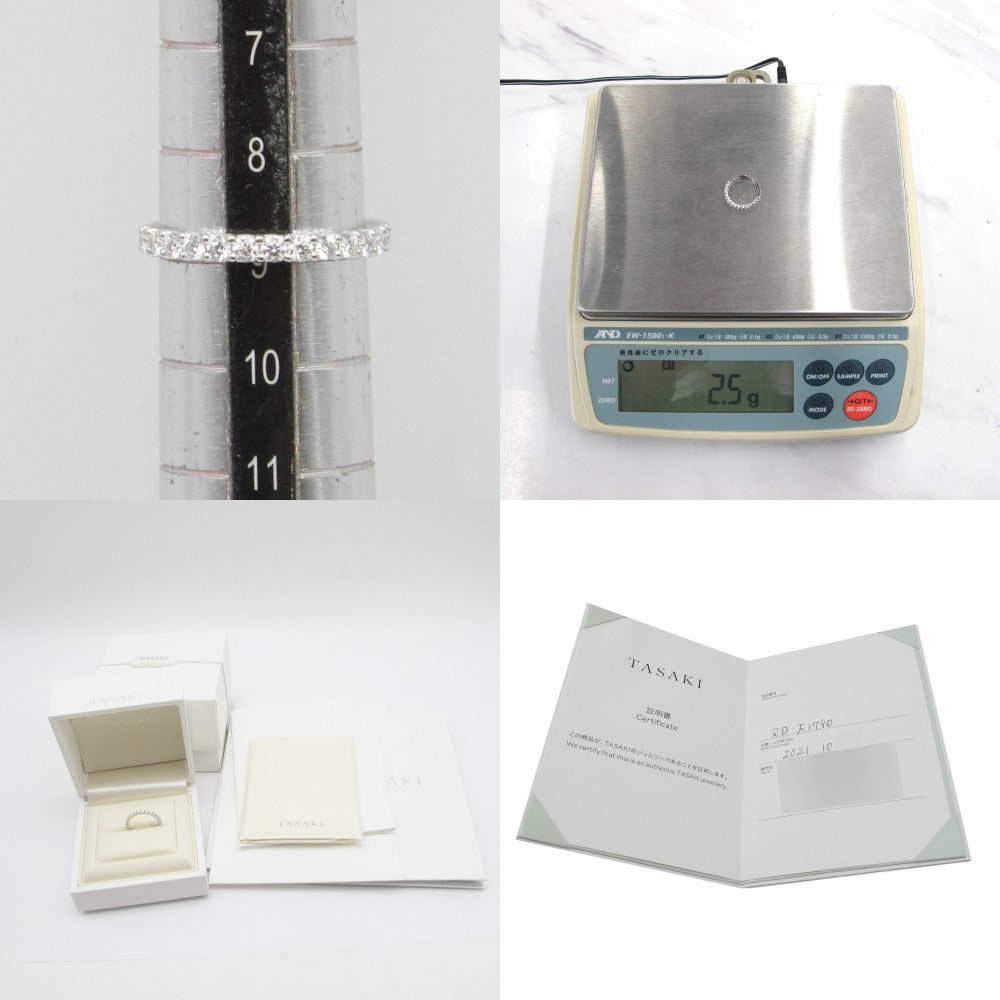 TASAKI タサキ PIACERE ピアチェーレ ハーフ エタニティ リング RD-F1790 指輪 9号 Pt950 0.36ct 約2.5g プラチナ ダイヤモンド ジュエリー アクセサリー