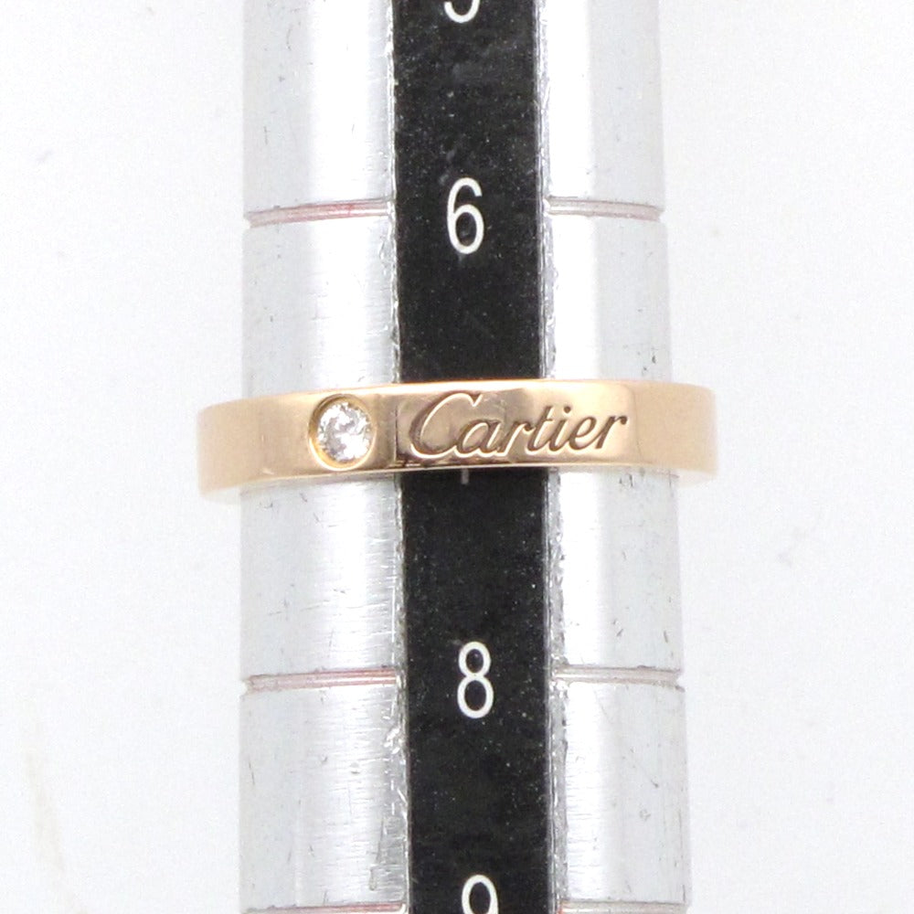 CARTIER カルティエ Cドゥ エングレーブド 1P ダイヤモンド リング 指輪 Au750 K18 PG ピンクゴールド #47 7号 レディース ジュエリー アクセサリー
