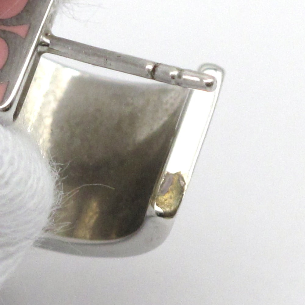 COACH コーチ シグネチャー ハギー ピアス C7770 シルバー ピンク メタル エナメル レディース アクセサリー