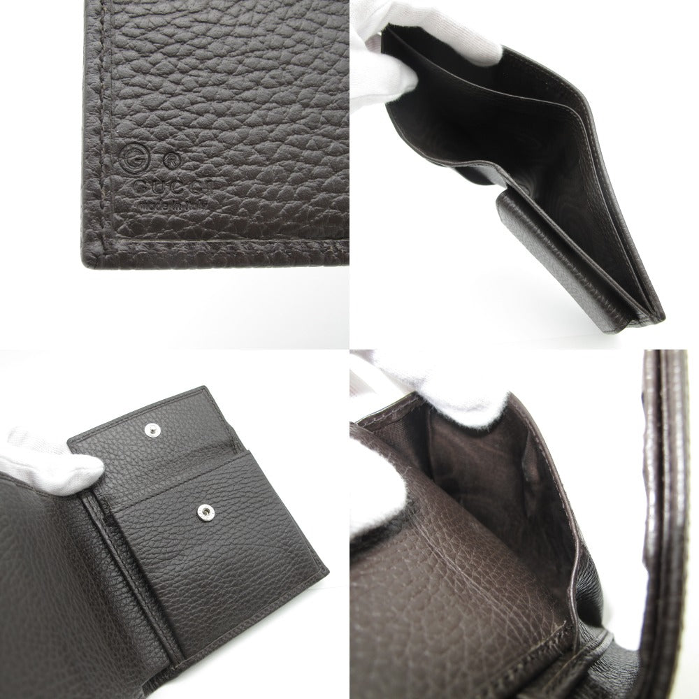 GUCCI グッチ GG柄 二つ折り財布 コンパクトウォレット 小銭入れあり 150413 キャンバス レザー ベージュ ブラウン メンズ