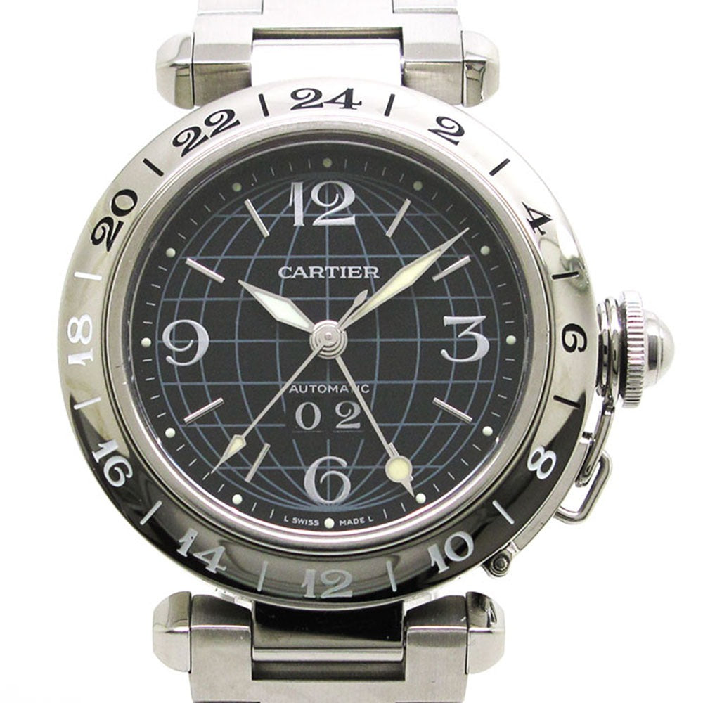 CARTIER カルティエ 腕時計 パシャC メリディアン ビッグデイト W31049M7 黒文字盤 自動巻き PASHA