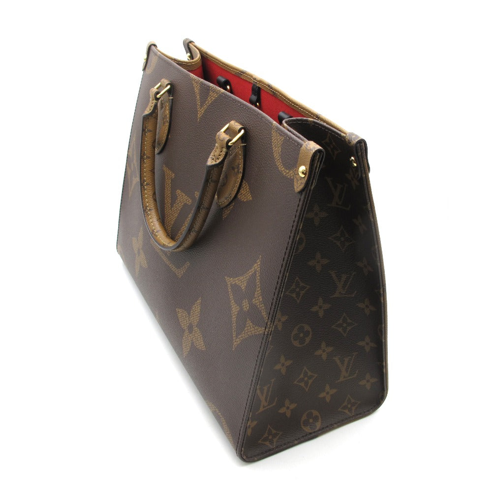 LOUIS VUITTON ルイ・ヴィトン オンザゴーMM M45321 ジャイアント モノグラム リバース キャンバス 2WAY トートバッグ ハンドバッグ 美品