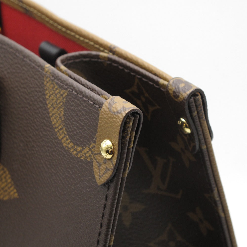 LOUIS VUITTON ルイ・ヴィトン オンザゴーMM M45321 ジャイアント モノグラム リバース キャンバス 2WAY トートバッグ ハンドバッグ 美品
