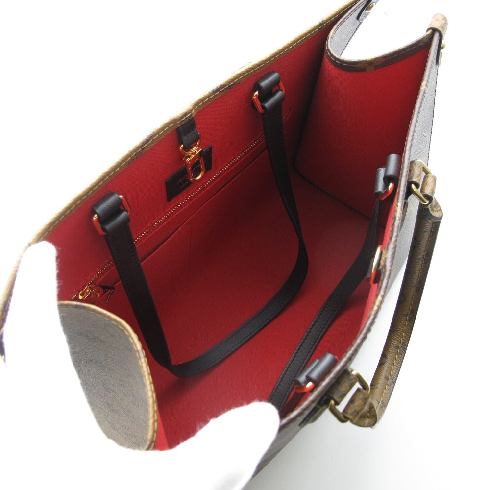 LOUIS VUITTON ルイ・ヴィトン オンザゴーMM M45321 ジャイアント モノグラム リバース キャンバス 2WAY トートバッグ ハンドバッグ 美品