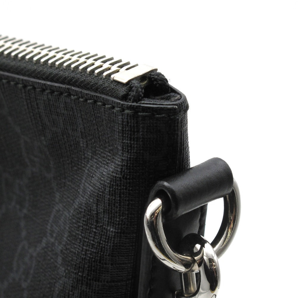 GUCCI グッチ GGスプリーム メッセンジャーバッグ 474139 ショルダーバッグ 斜め掛け ウェブストライプ PVC レザー ブラック グレー