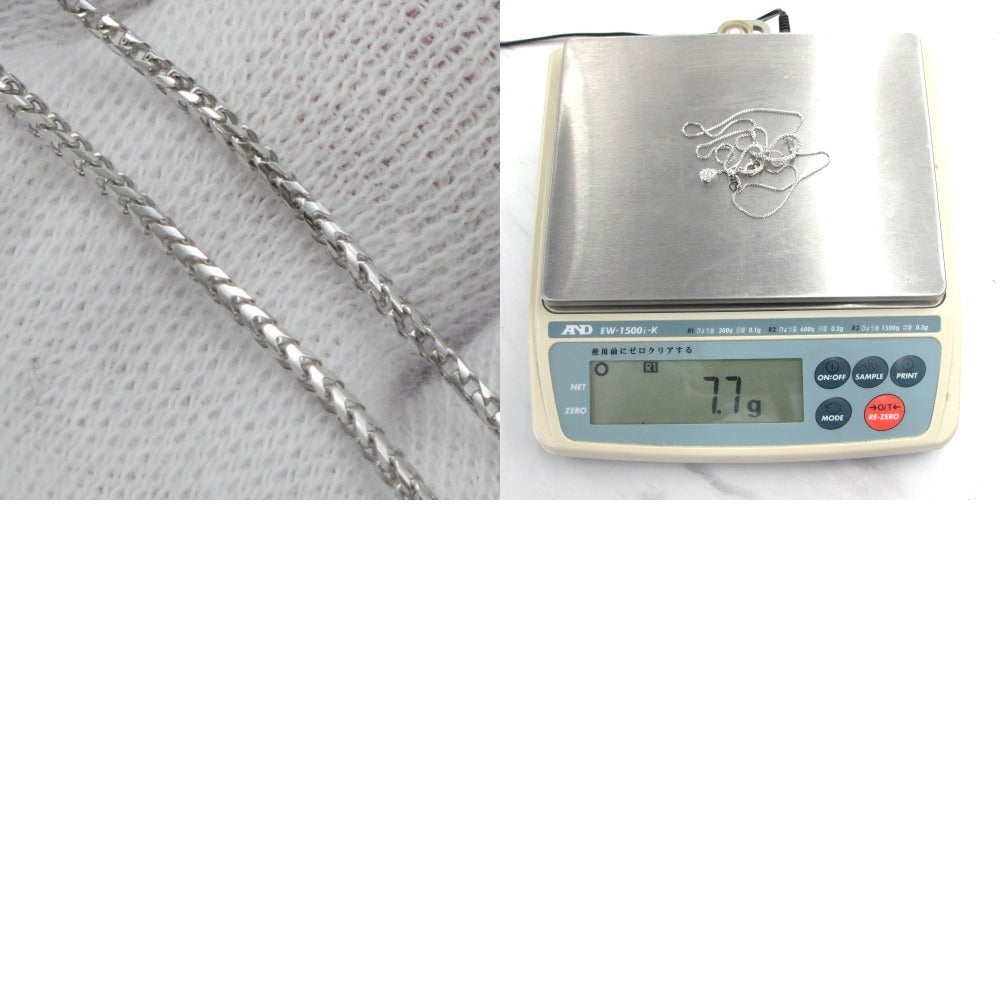 K18 ネックレス ペンダント Au 750 ダイヤモンド 0.78ct 約7.7g 約50cm ハート ドロップ ホワイトゴールド アジャスターチェーン ジュエリー アクセサリー レディース