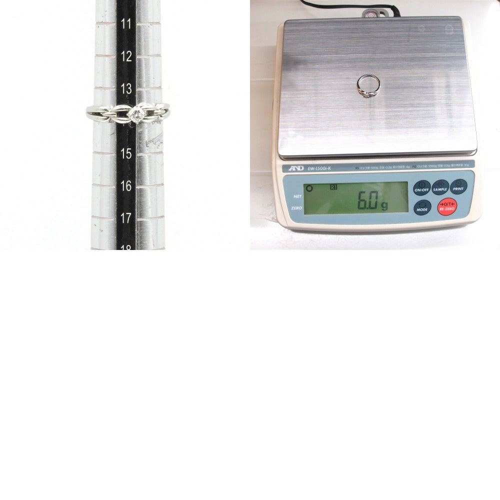 Pt950 リング 指輪 プラチナ 一粒 1P ダイヤモンド 0.23ct 約6.0g 14号 ジュエリー アクセサリー レディース