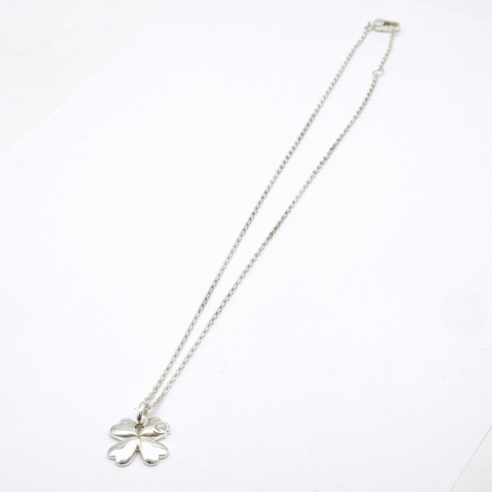 GUCCI グッチ Gロゴ 四つ葉 クローバー ネックレス ペンダント Ag SV SILVER シルバー 925 アクセサリー ジュエリー レディース 箱付き
