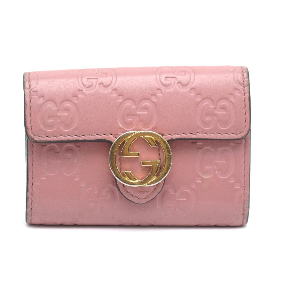 GUCCI グッチ グッチシマ インターロッキングG 6連 キーケース 369673 レザー GG ピンク レディース 箱付き