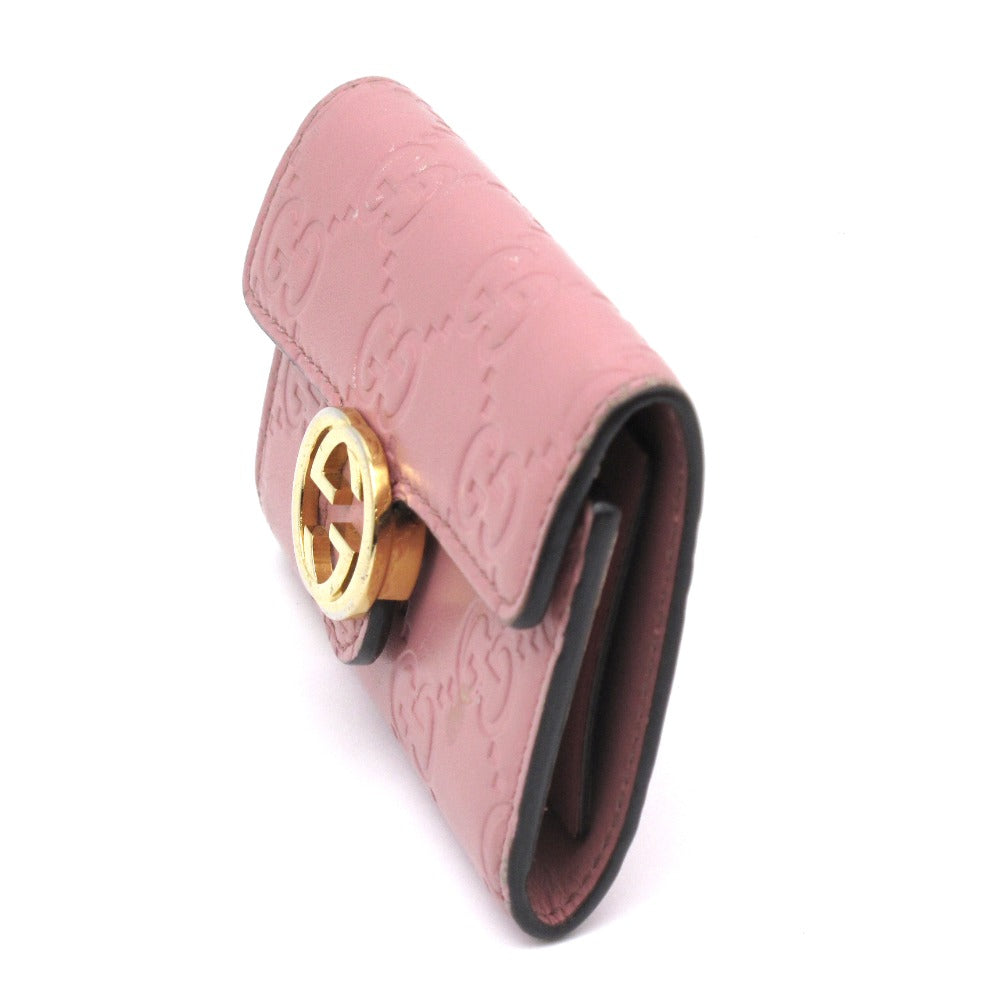 GUCCI グッチ グッチシマ インターロッキングG 6連 キーケース 369673 レザー GG ピンク レディース 箱付き