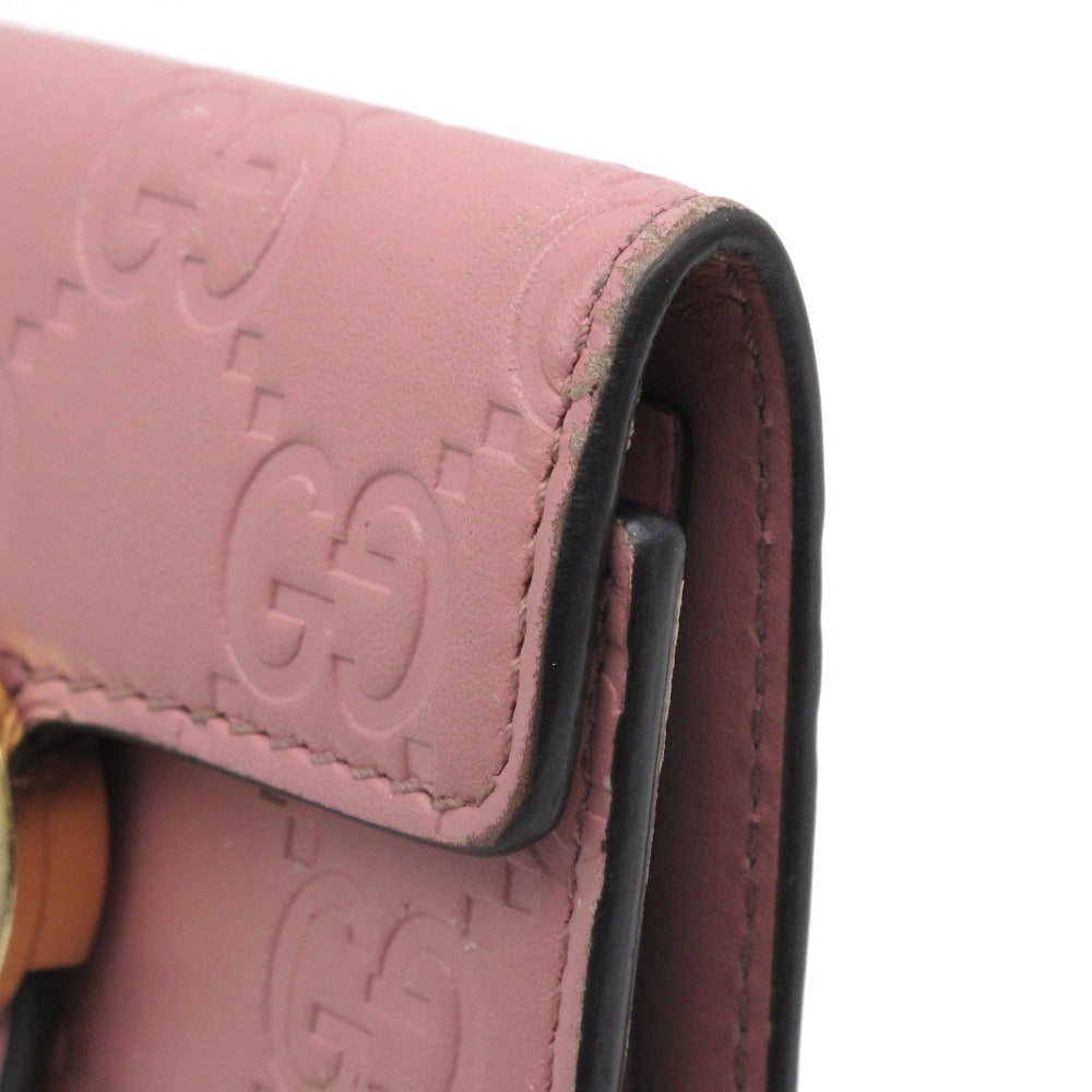 GUCCI グッチ グッチシマ インターロッキングG 6連 キーケース 369673 レザー GG ピンク レディース 箱付き
