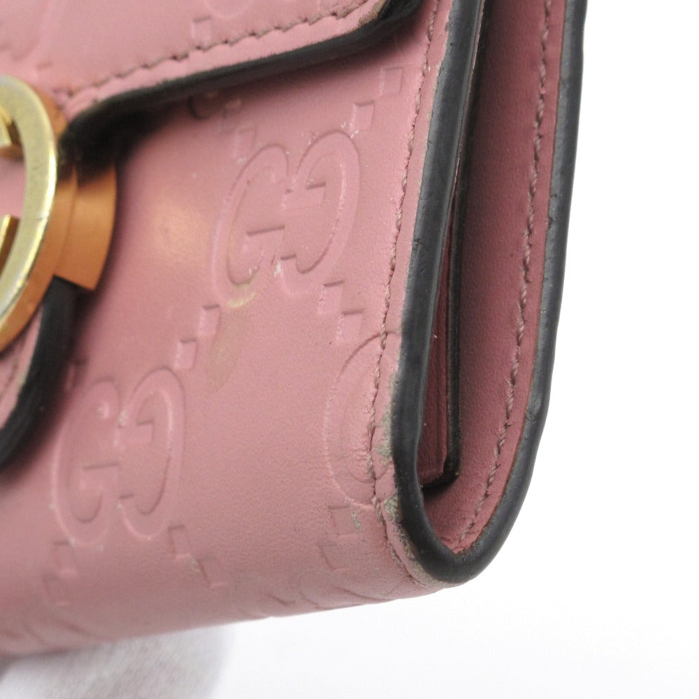 GUCCI グッチ グッチシマ インターロッキングG 6連 キーケース 369673 レザー GG ピンク レディース 箱付き