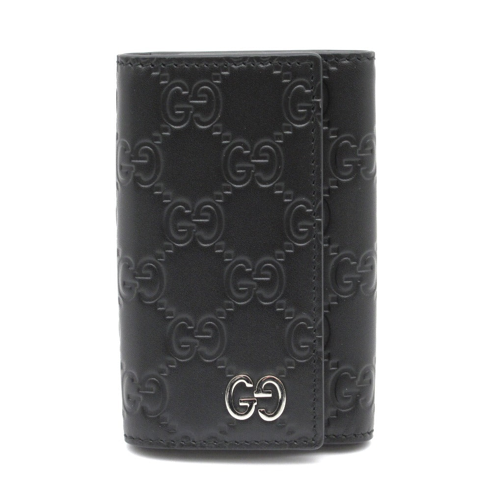 GUCCI グッチ GG グッチシマ キーリング付き 6連 キーケース 473824 レザー ブラック 小物 メンズ レディース 箱付き 未使用品