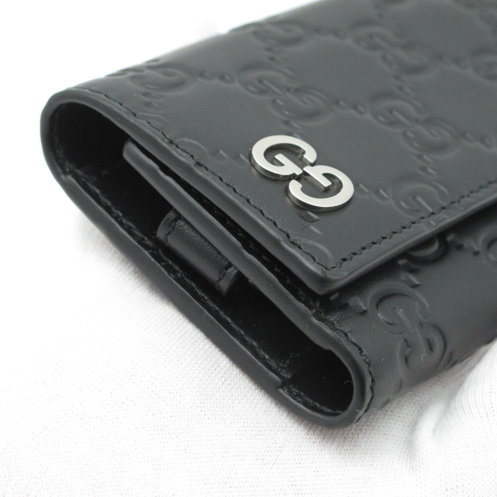 GUCCI グッチ GG グッチシマ キーリング付き 6連 キーケース 473824 レザー ブラック 小物 メンズ レディース 箱付き 未使用品