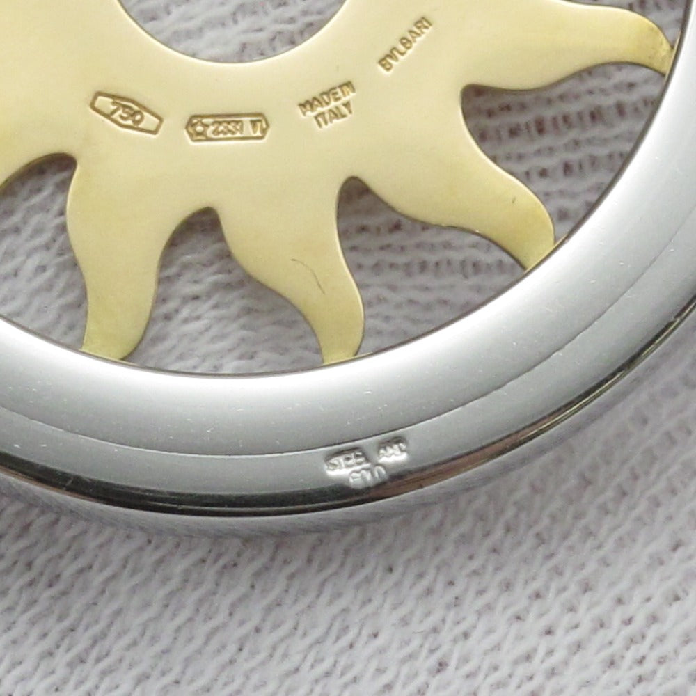 BVLGARI ブルガリ トンドサン チョーカー ネックレス ペンダント 太陽 5連 革紐 K18 750 SS レザー ジュエリー アクセサリー