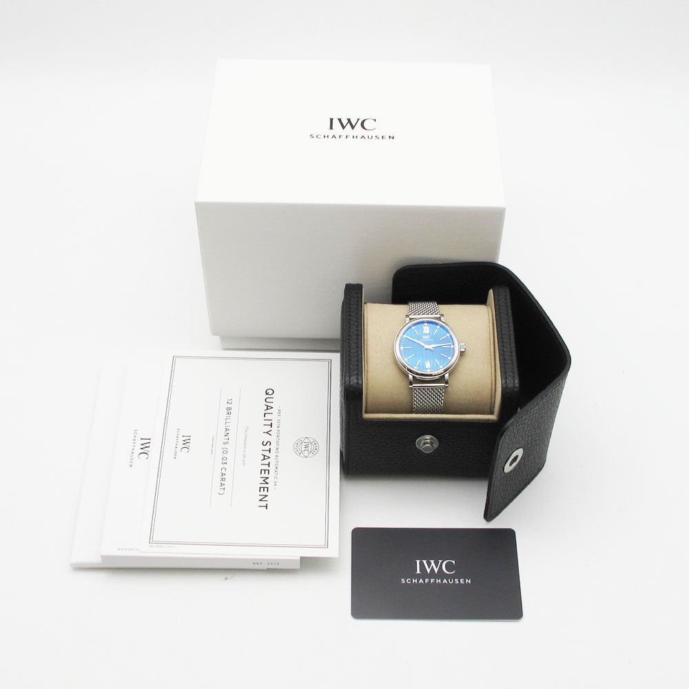 IWC SCHAFFHAUSEN アイダブリューシー シャフハウゼン 腕時計 ポートフィノ オートマティック 34 IW357404 ブルー 12Pダイヤ 自動巻き PORTOFINO 未使用品