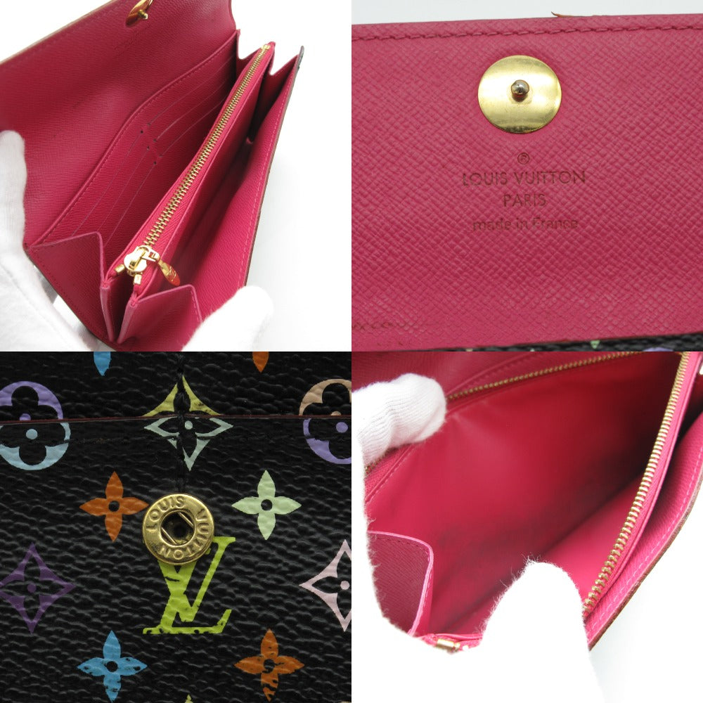 LOUIS VUITTON ルイ・ヴィトン ポルトフォイユ サラ モノグラム マルチカラー ノワール グルナード M93747 長財布 PVC レザー ブラック ピンク